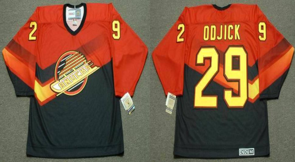 2019 Men Vancouver Canucks #29 Odjick Orange CCM NHL jerseys